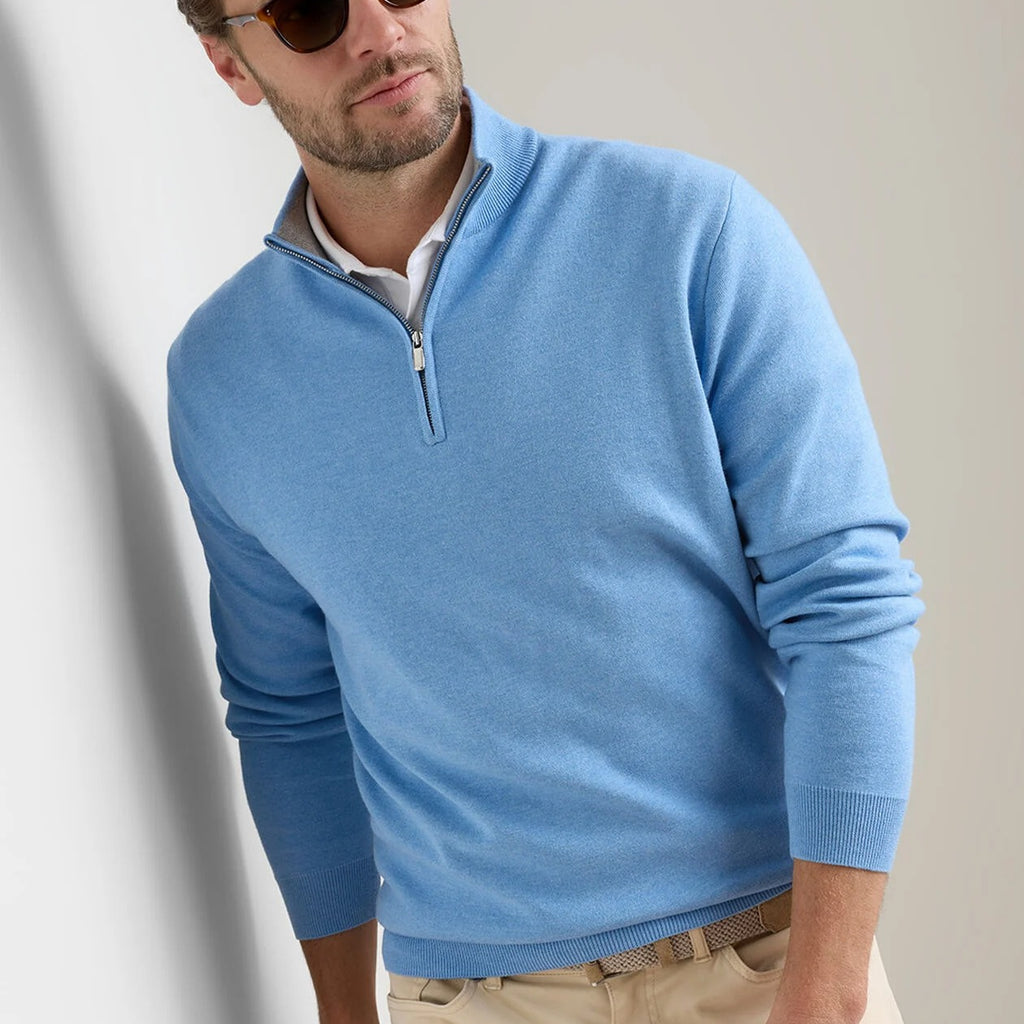Peter Millar Coolspun Lite Cotton Quarter-Zip Sweater