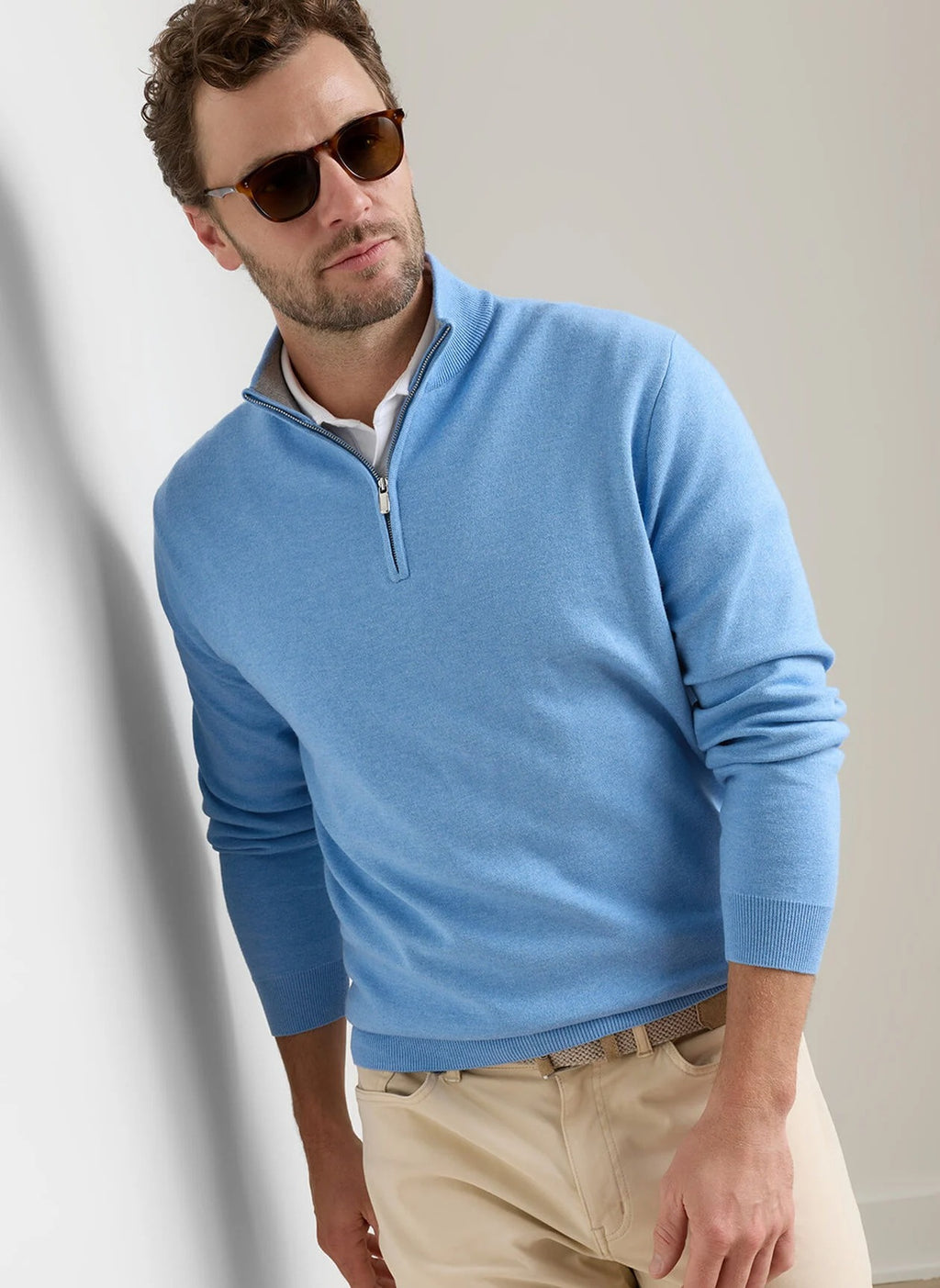 Peter Millar Coolspun Lite Cotton Quarter-Zip Sweater