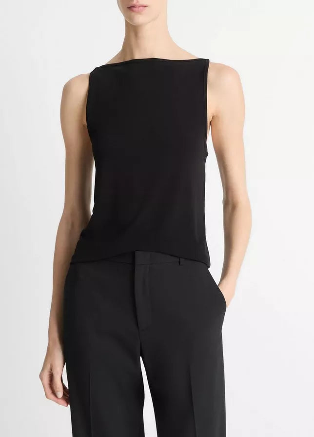 Vince Matte Jersey Boat-Neck Tank