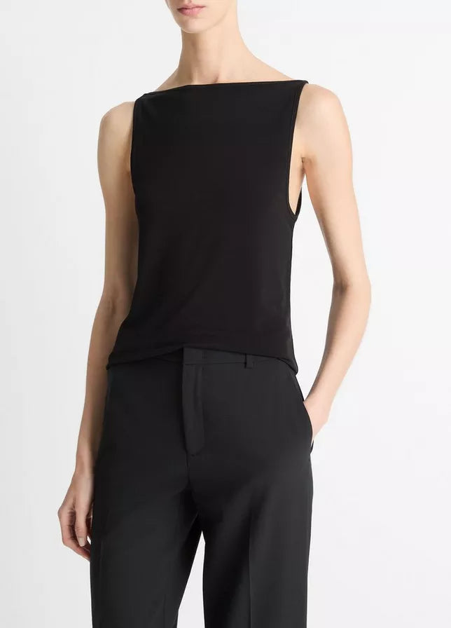 Vince Matte Jersey Boat-Neck Tank