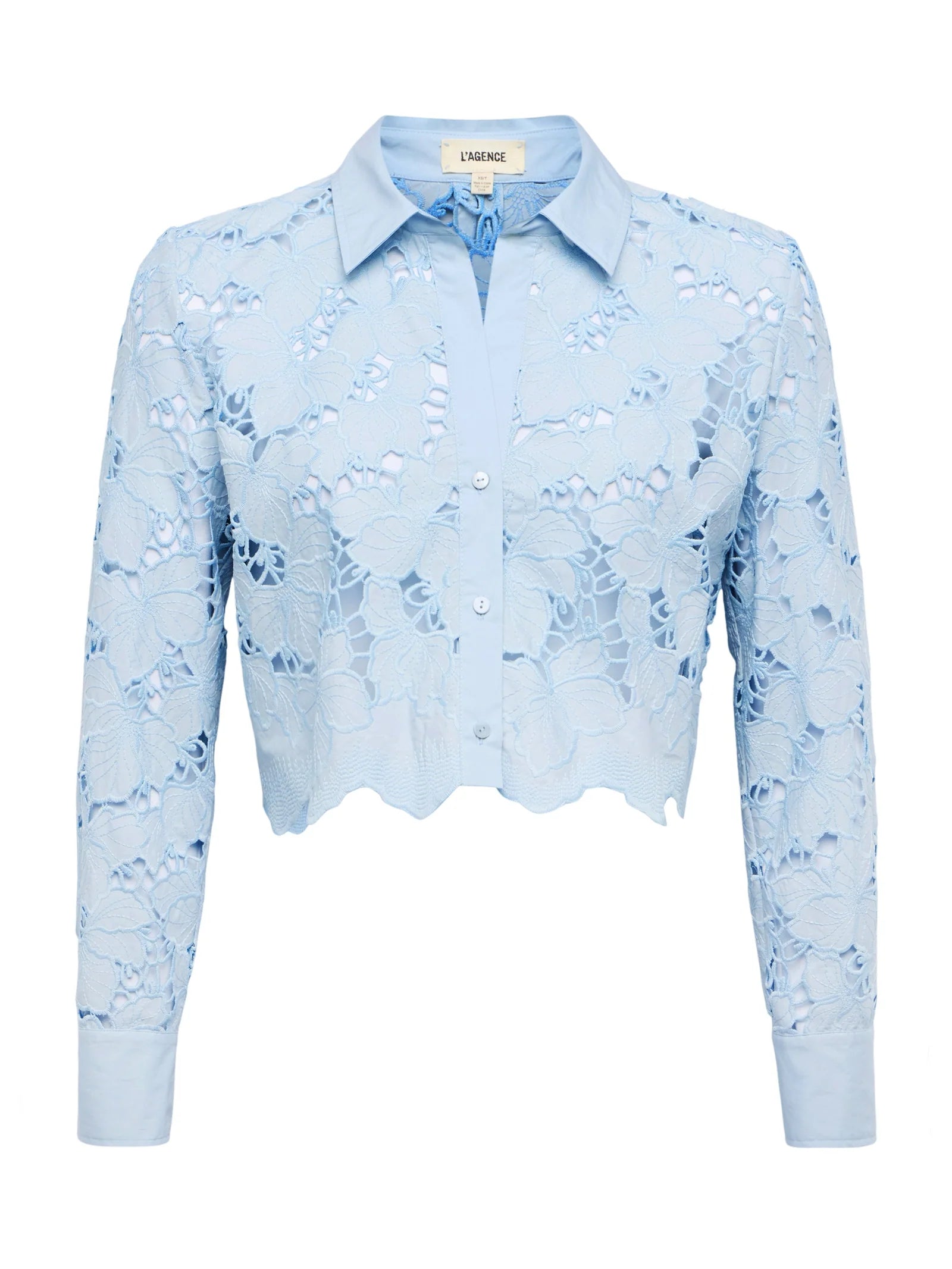 L'Agence Seychelle Cropped Lace Blouse