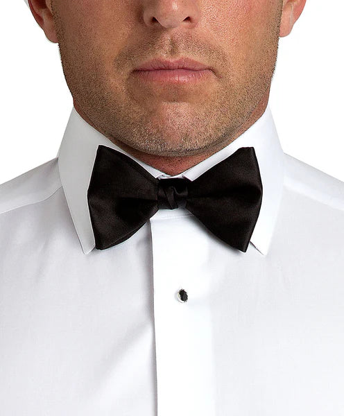 David Donahue Black Satin Pre-tied Bow Tie