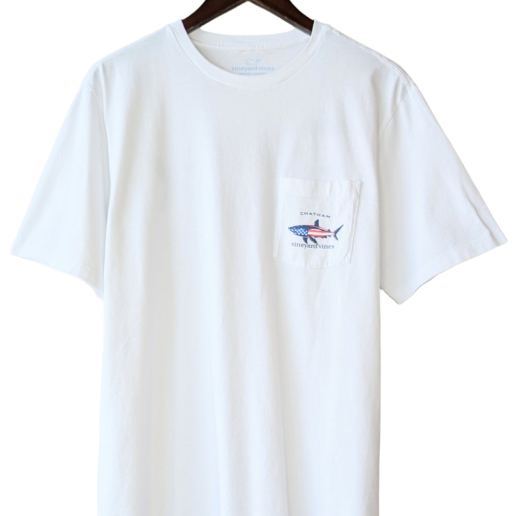 Vineyard Vines x Puritan Cape Cod Chatham Americana Shark Short-Sleeve Pocket Tee