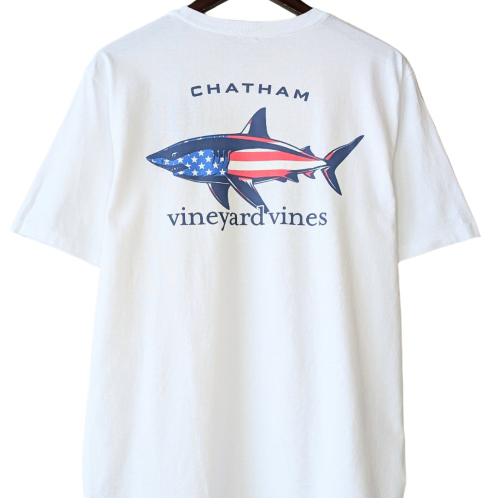 Vineyard Vines x Puritan Cape Cod Chatham Americana Shark Short-Sleeve Pocket Tee