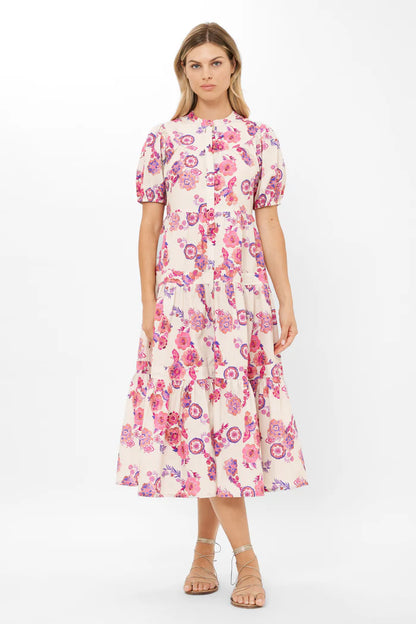 Oliphant Scoop Tiered Midi Dress