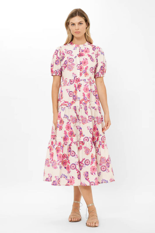 Oliphant Scoop Tiered Midi Dress