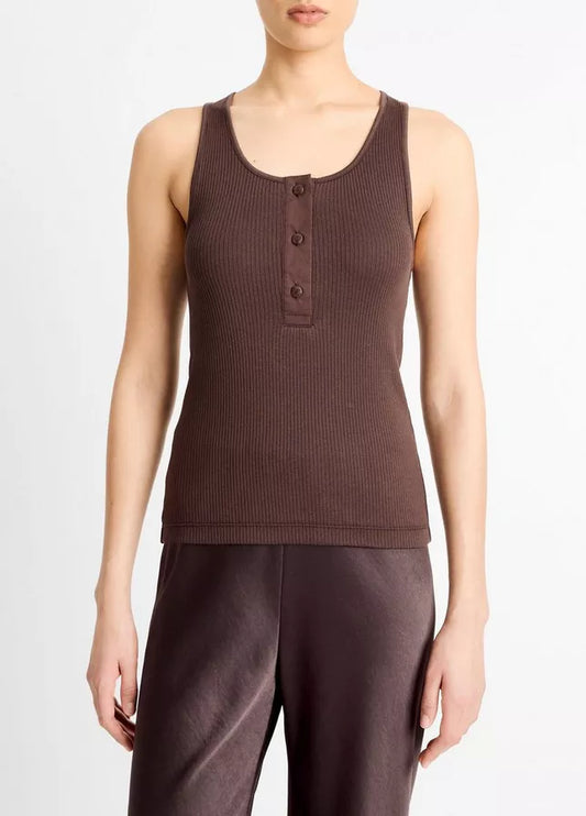 Vince Pima Cotton Henley Tank