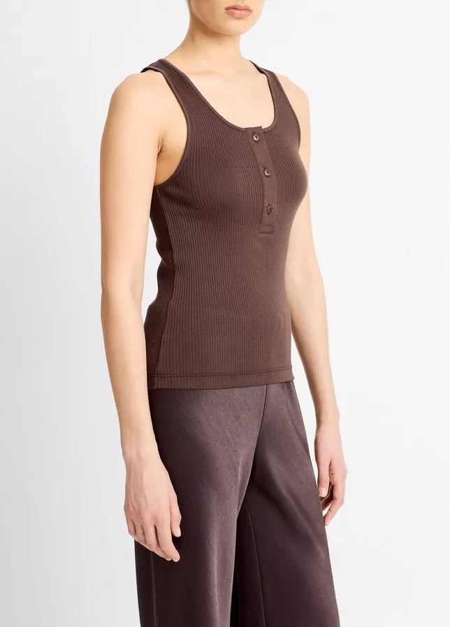 Vince Pima Cotton Henley Tank