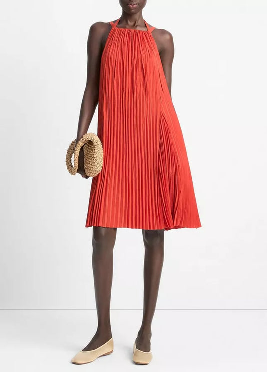 Vince Pintuck Pleated A-Line Dress