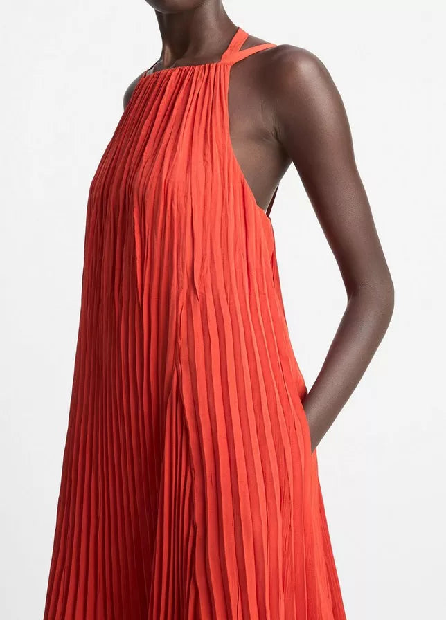 Vince Pintuck Pleated A-Line Dress