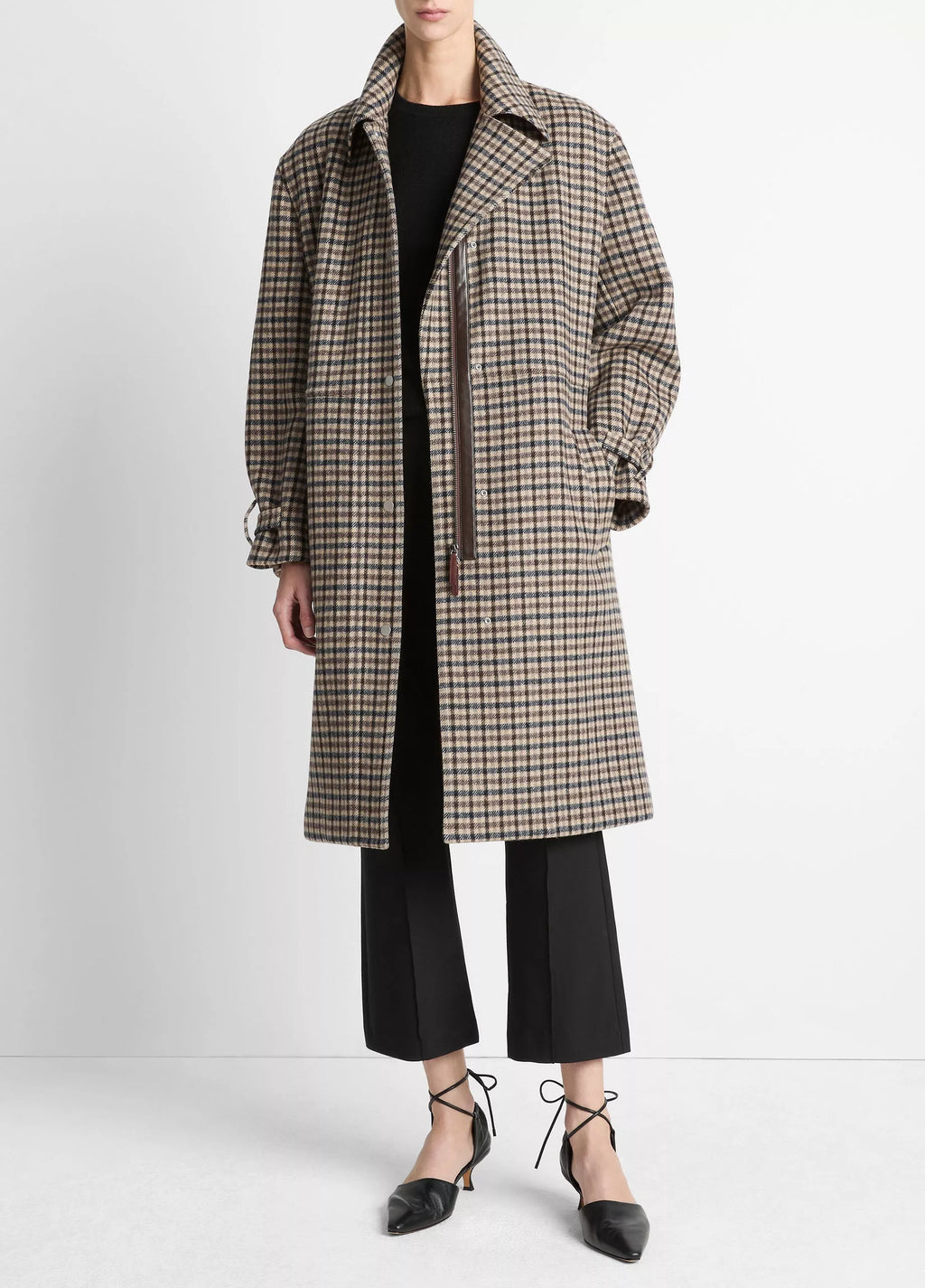 Vince Plaid Car Coat