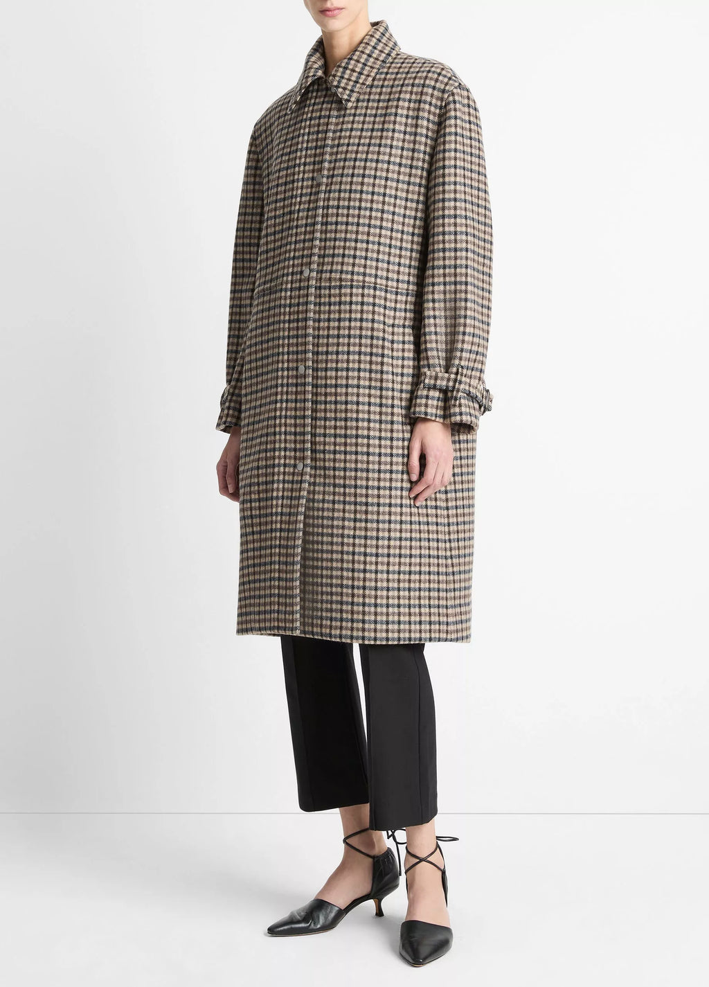 Vince Plaid Car Coat