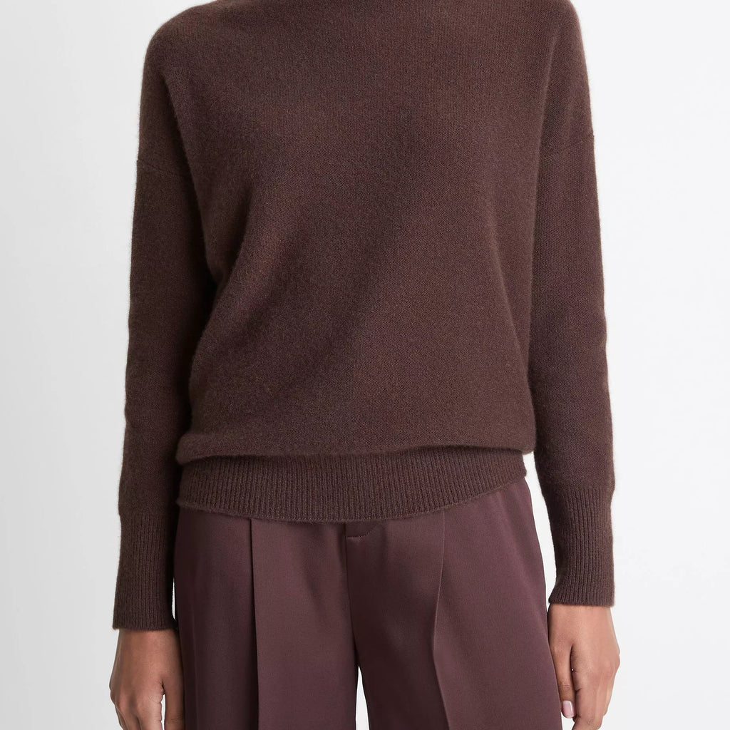 Vince Boiled Cashmere Funnel Neck Pullover