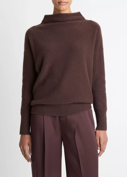 Vince Boiled Cashmere Funnel Neck Pullover