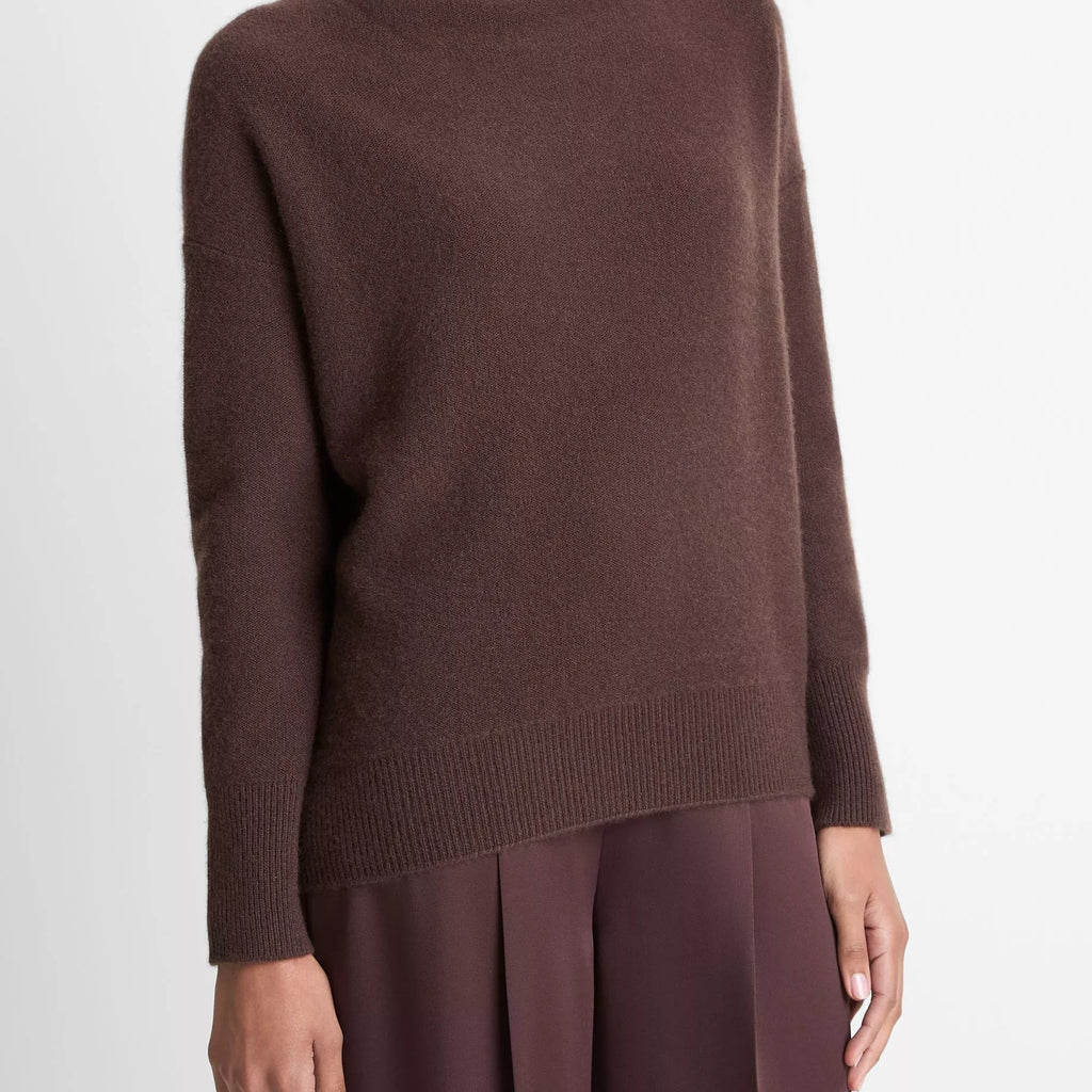Vince Boiled Cashmere Funnel Neck Pullover