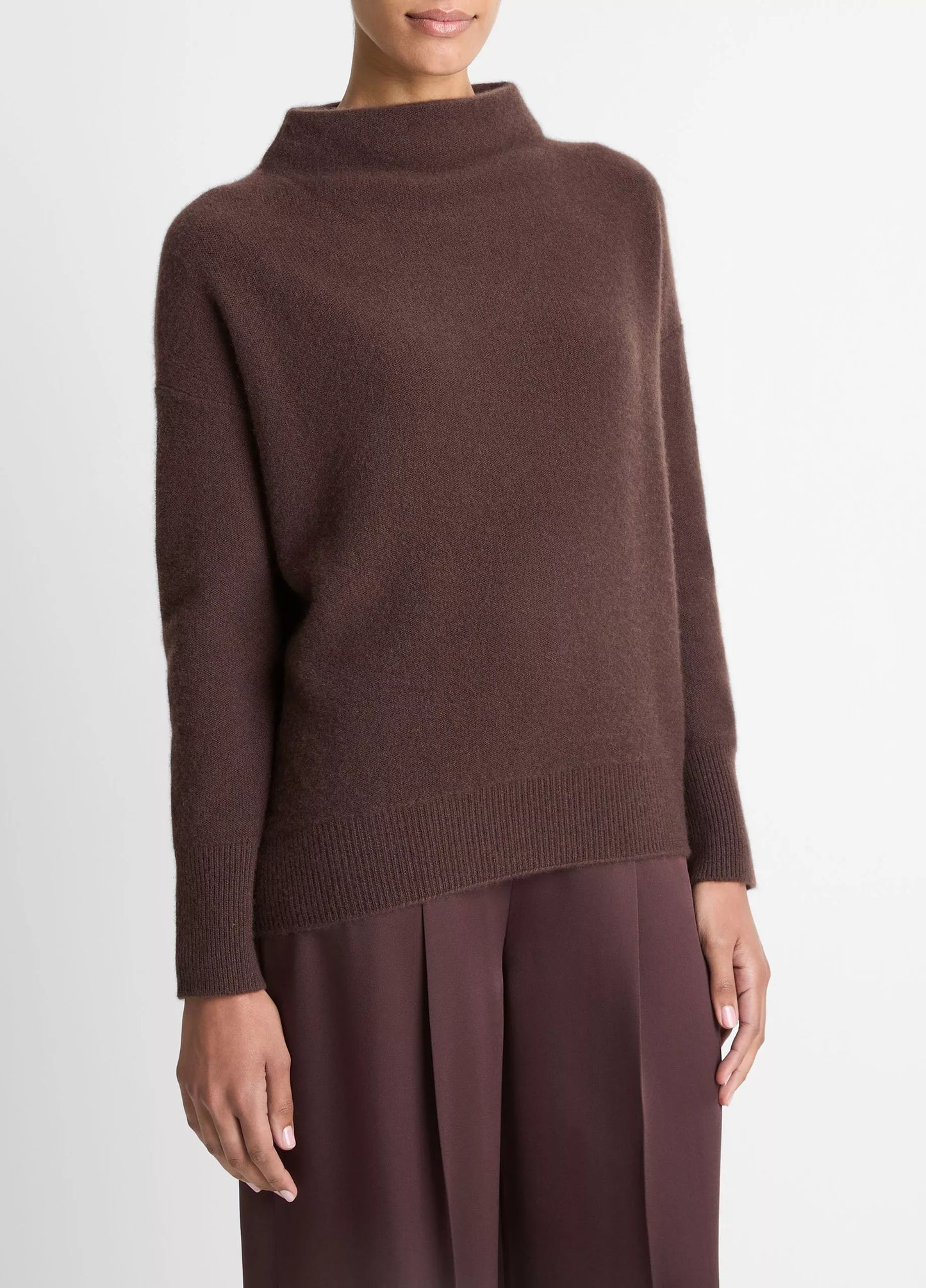 Vince Boiled Cashmere Funnel Neck Pullover