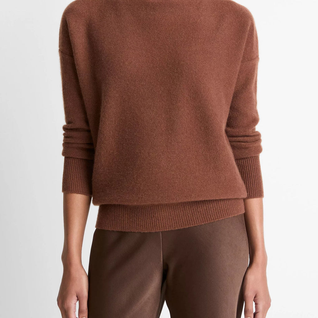 Vince Boiled Cashmere Funnel Neck Pullover