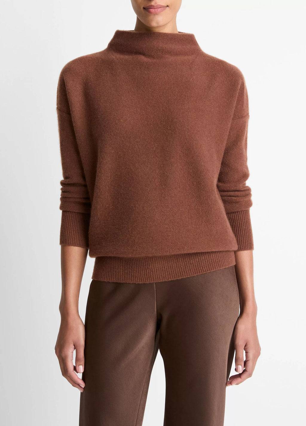 Vince Boiled Cashmere Funnel Neck Pullover
