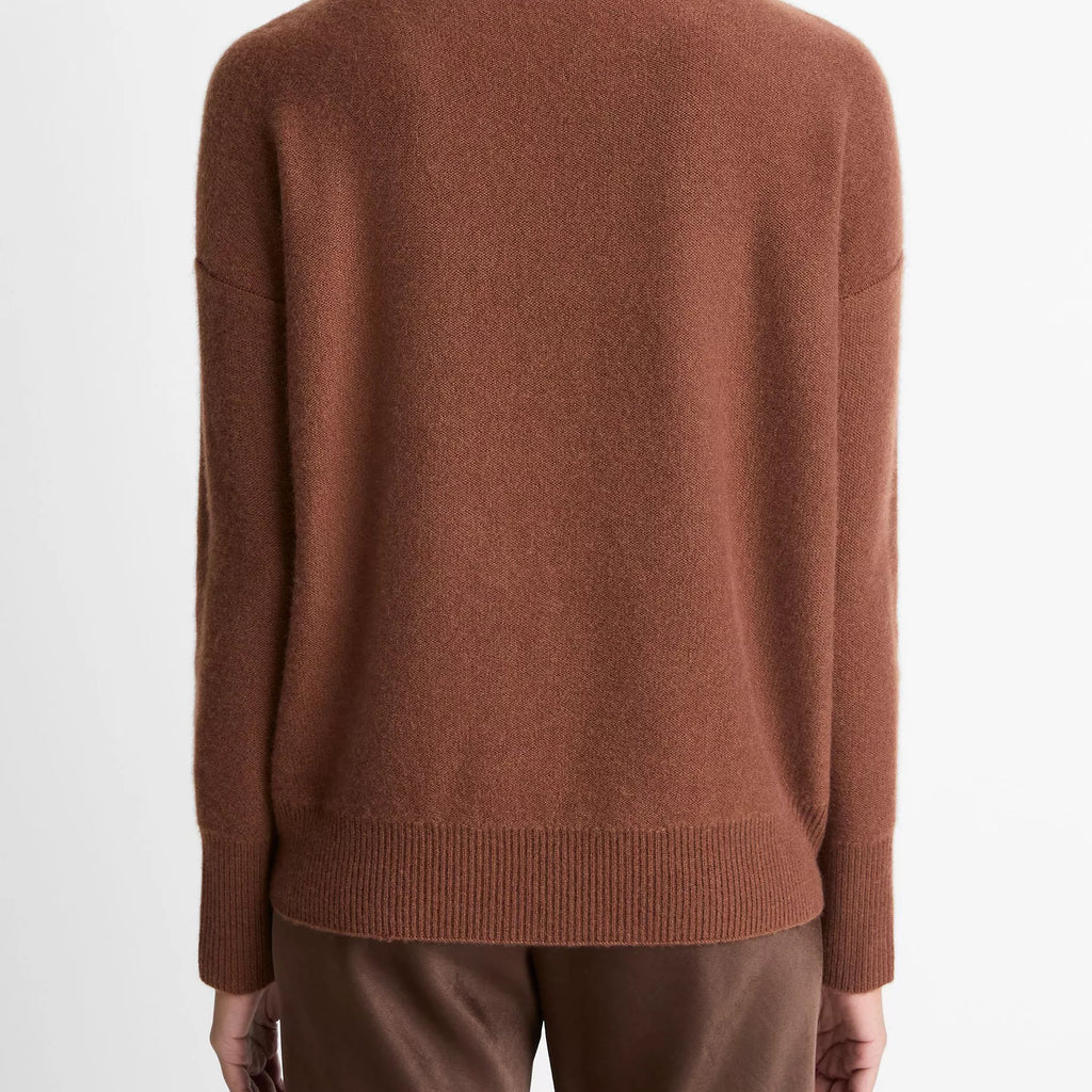 Vince Boiled Cashmere Funnel Neck Pullover