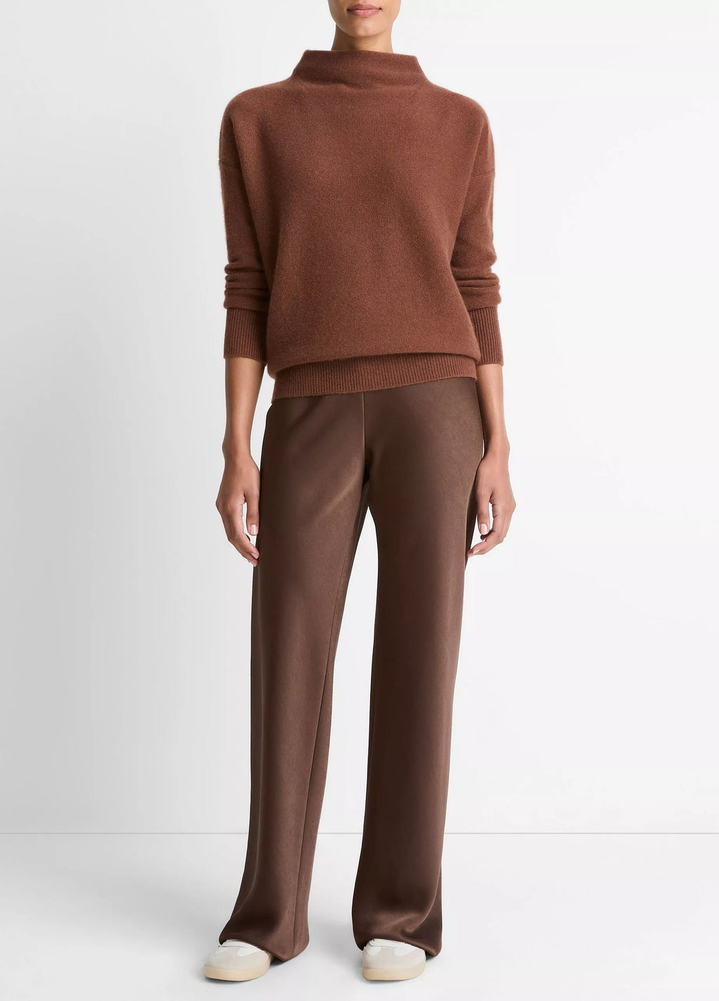 Vince Boiled Cashmere Funnel Neck Pullover