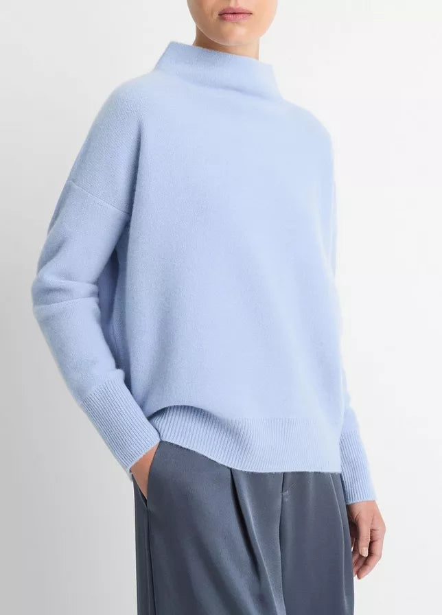 Vince Boiled Cashmere Funnel Neck Pullover