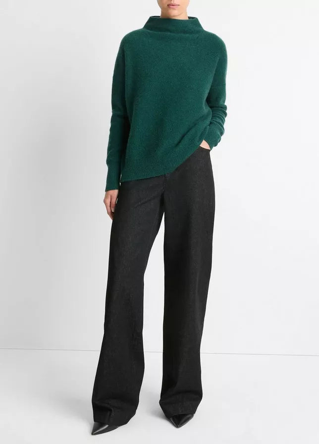 Vince Boiled Cashmere Funnel Neck Pullover