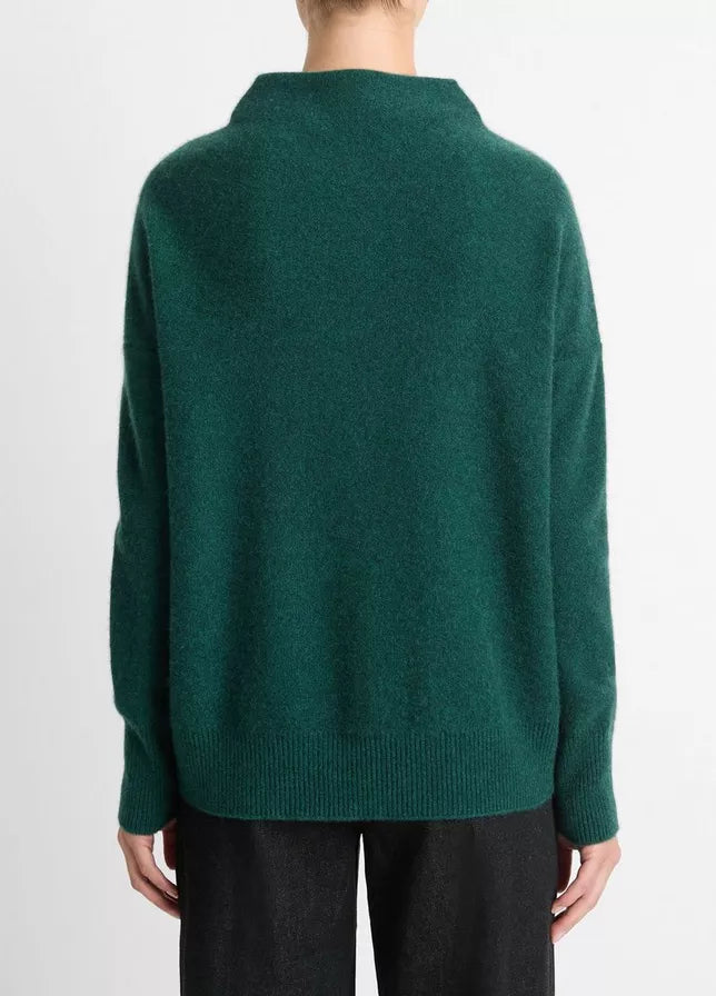 Vince Boiled Cashmere Funnel Neck Pullover