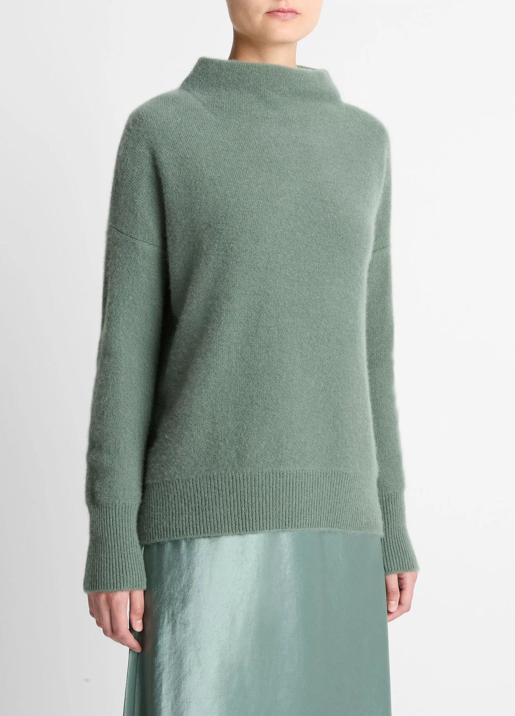 Vince Boiled Cashmere Funnel Neck Pullover