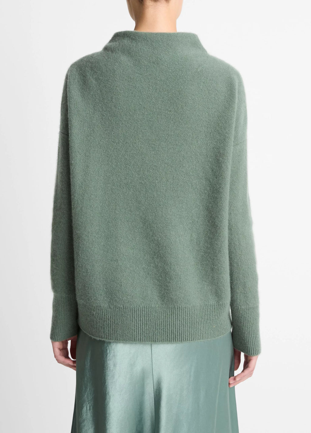 Vince Boiled Cashmere Funnel Neck Pullover