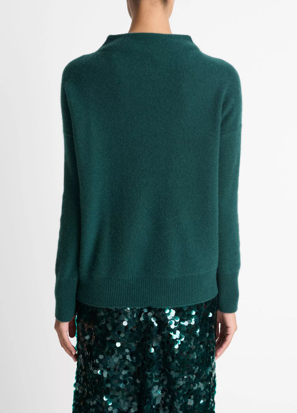 Vince Boiled Cashmere Funnel Neck Pullover