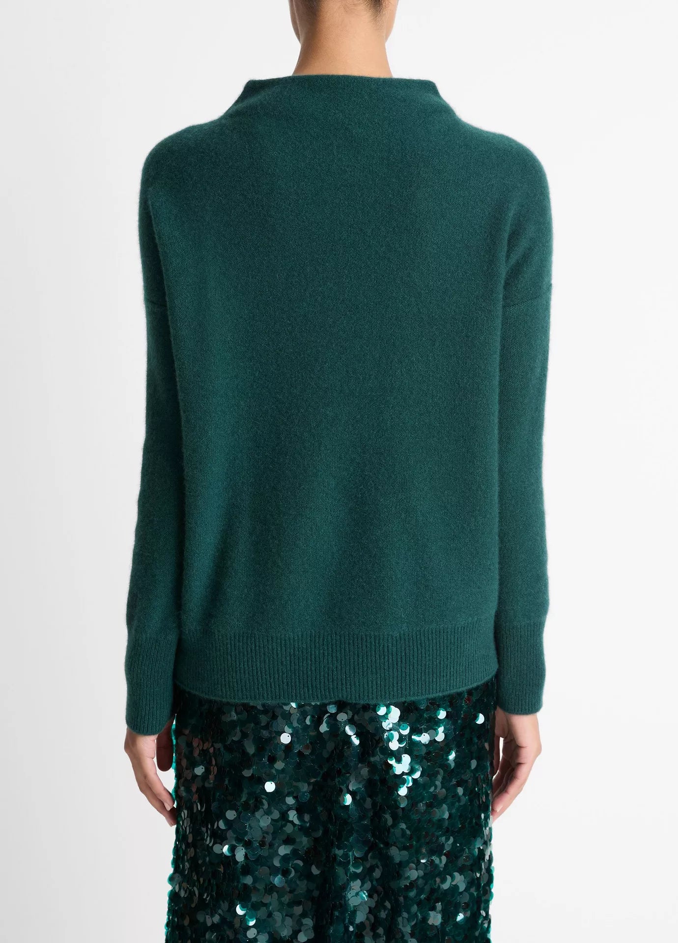 Vince Boiled Cashmere Funnel Neck Pullover