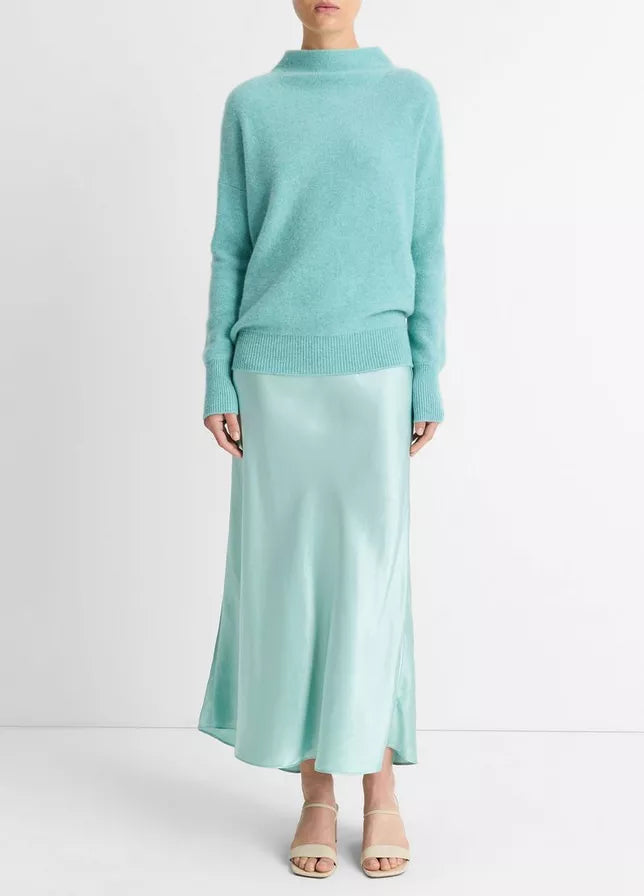 Vince Boiled Cashmere Funnel Neck Pullover