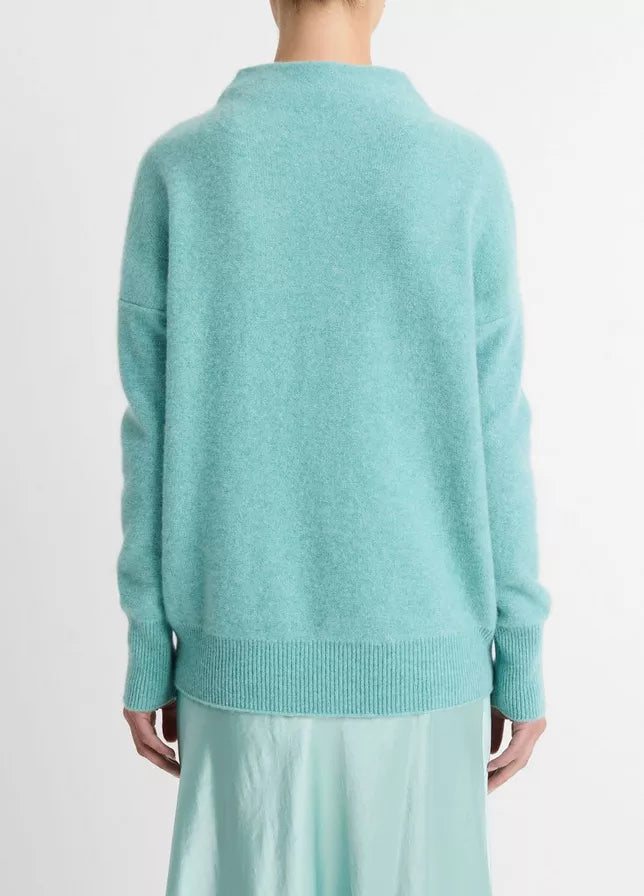 Vince Boiled Cashmere Funnel Neck Pullover