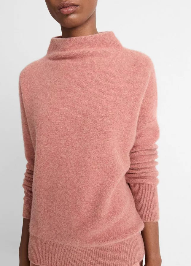 Vince Boiled Cashmere Funnel Neck Pullover