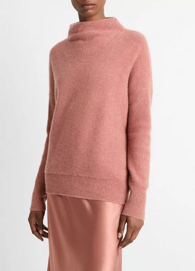 Vince Boiled Cashmere Funnel Neck Pullover