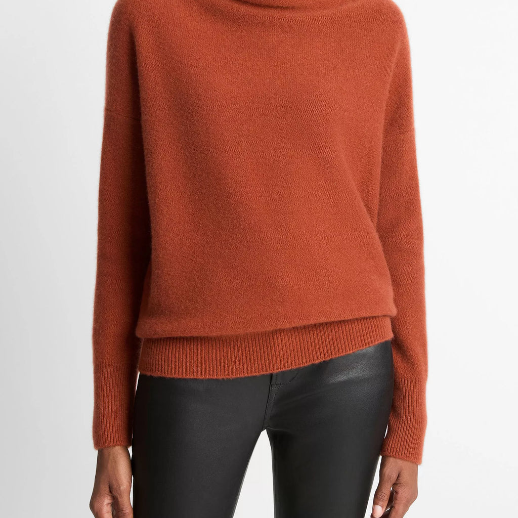 Vince  Plush Cashmere Funnel-Neck Sweater