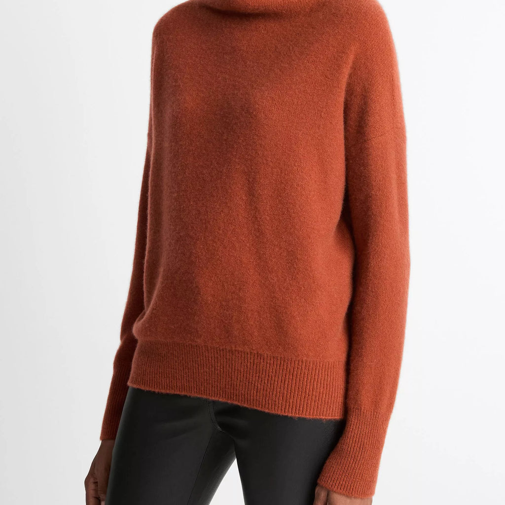 Vince  Plush Cashmere Funnel-Neck Sweater