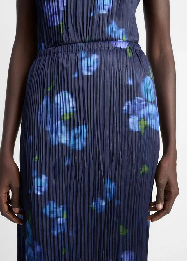 Vince Poppy Blur Crushed Satin Column Skirt