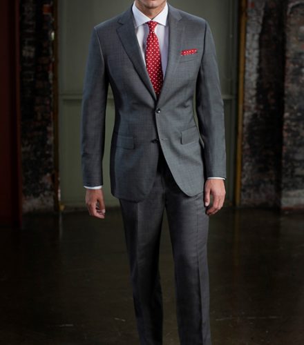 Baroni Prive Semi-Slim Fit Suit Charcoal Suit