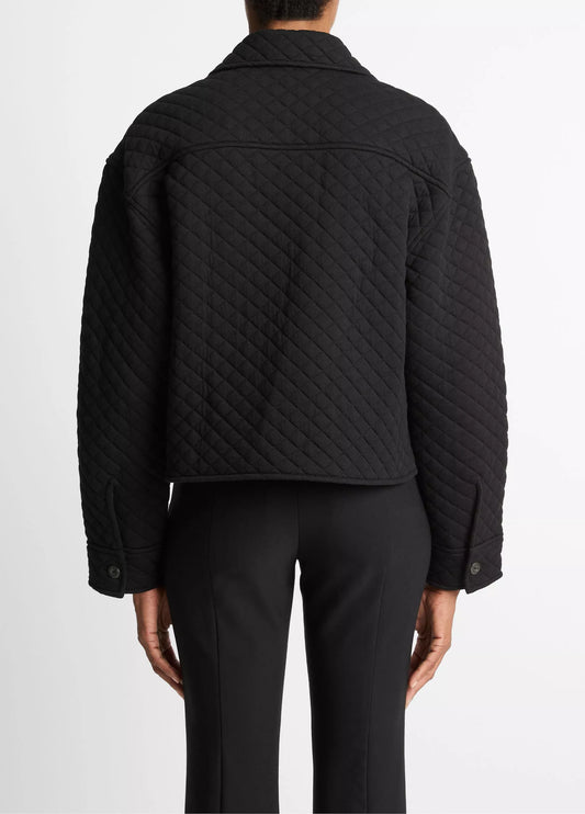 Vince Quilted Cotton-Blend Collared Jacket