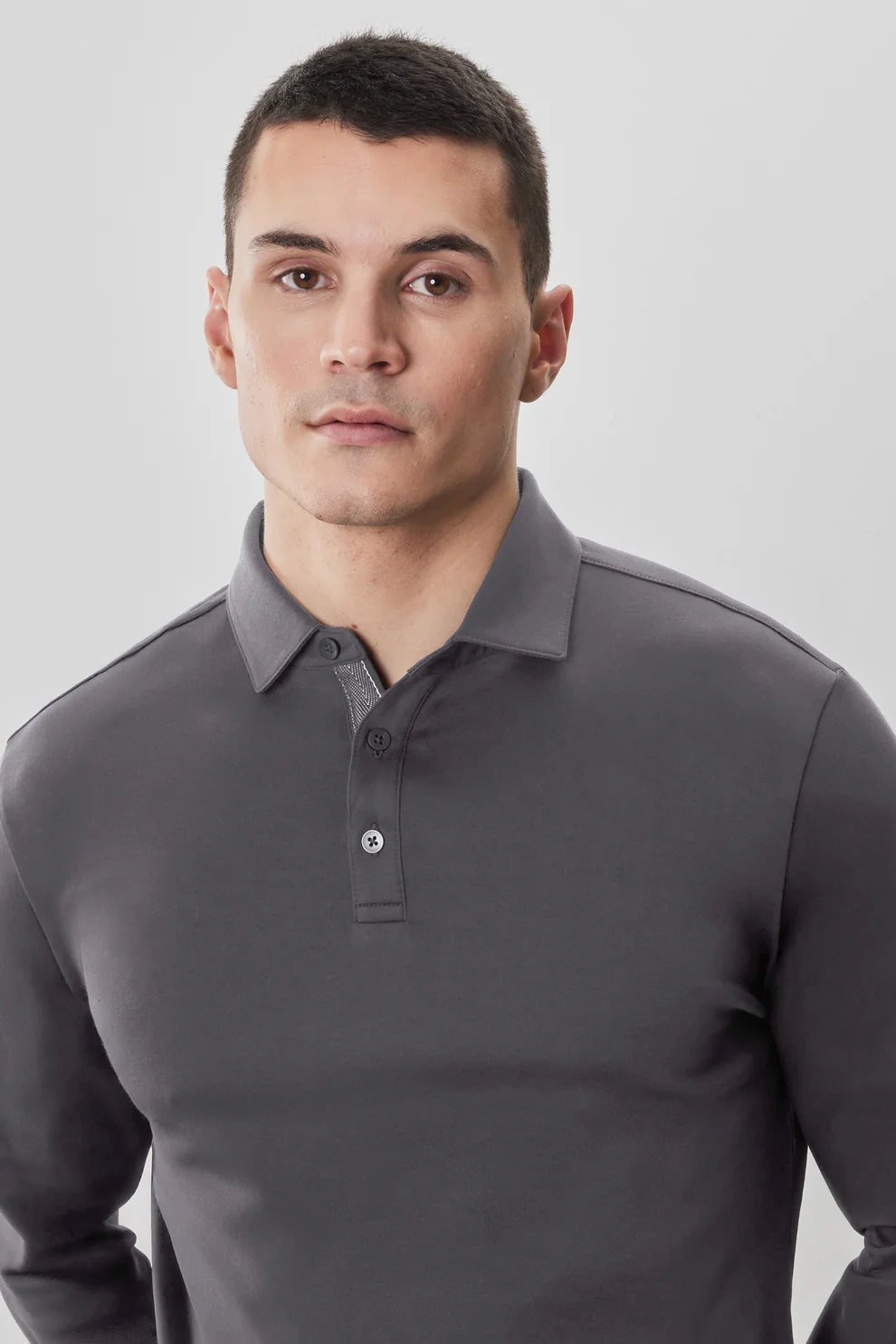 Robert Barakett The Barakett Long Sleeve Herringbone Polo