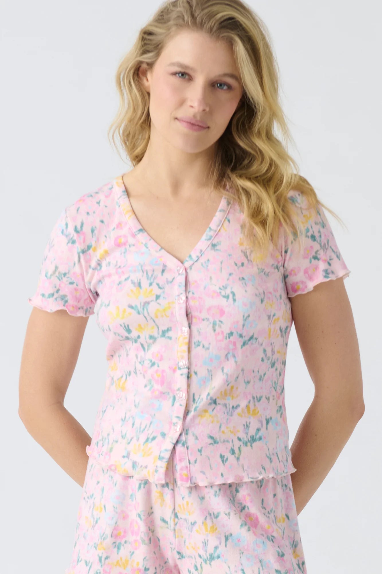 PJ Salvage Floral Fields Pajama Short Sleeve Top