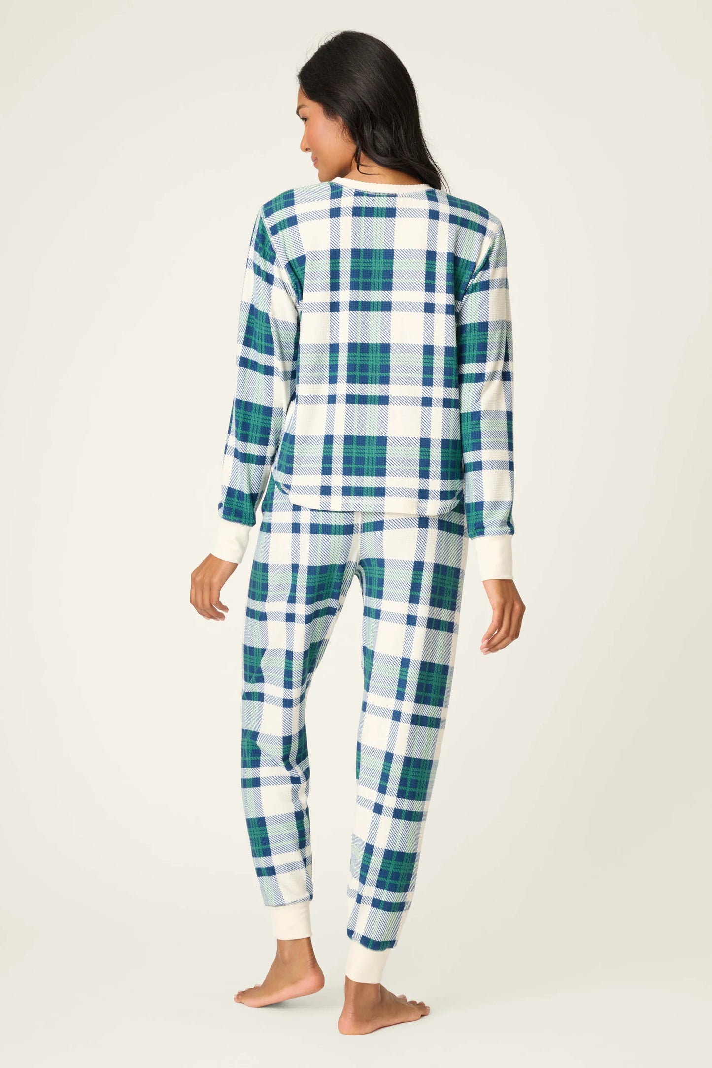 PJ Salvage Cozy Life Thermal Velour Plaid PJ Set