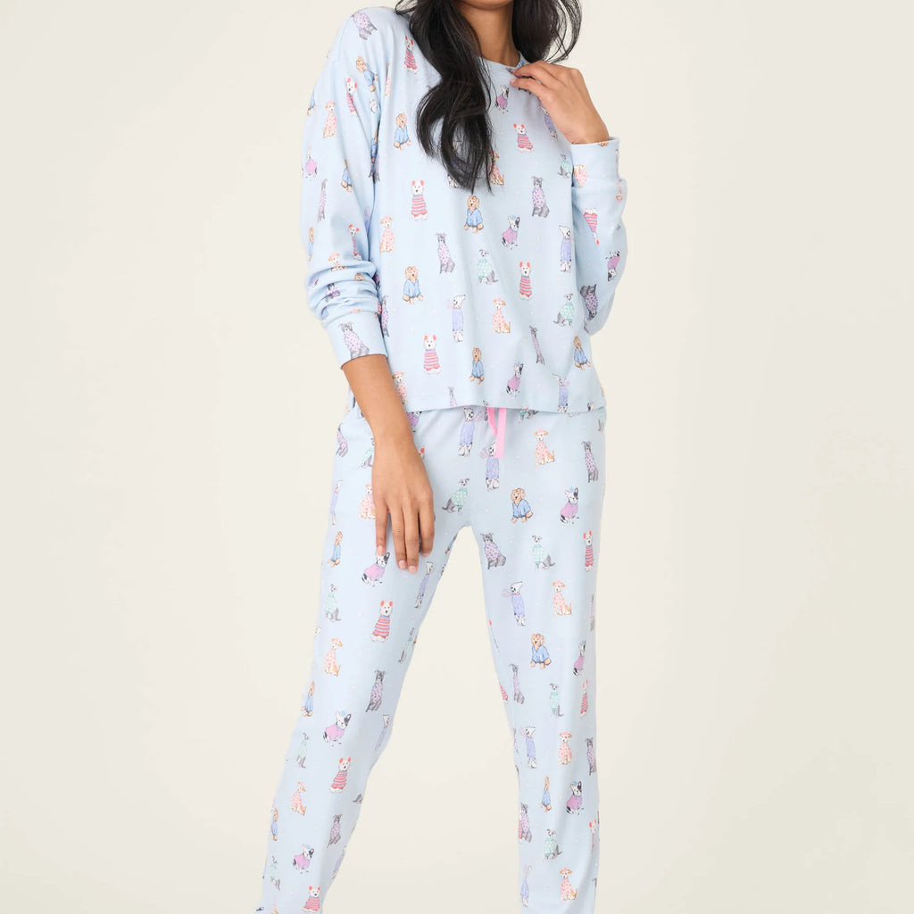 PJ Salvage Doggone Cold Dog Print Pointelle Lounge Set