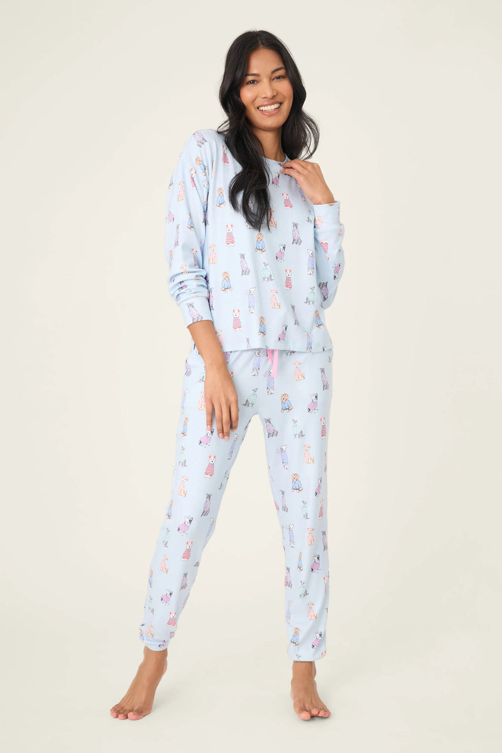 PJ Salvage Doggone Cold Dog Print Pointelle Lounge Set