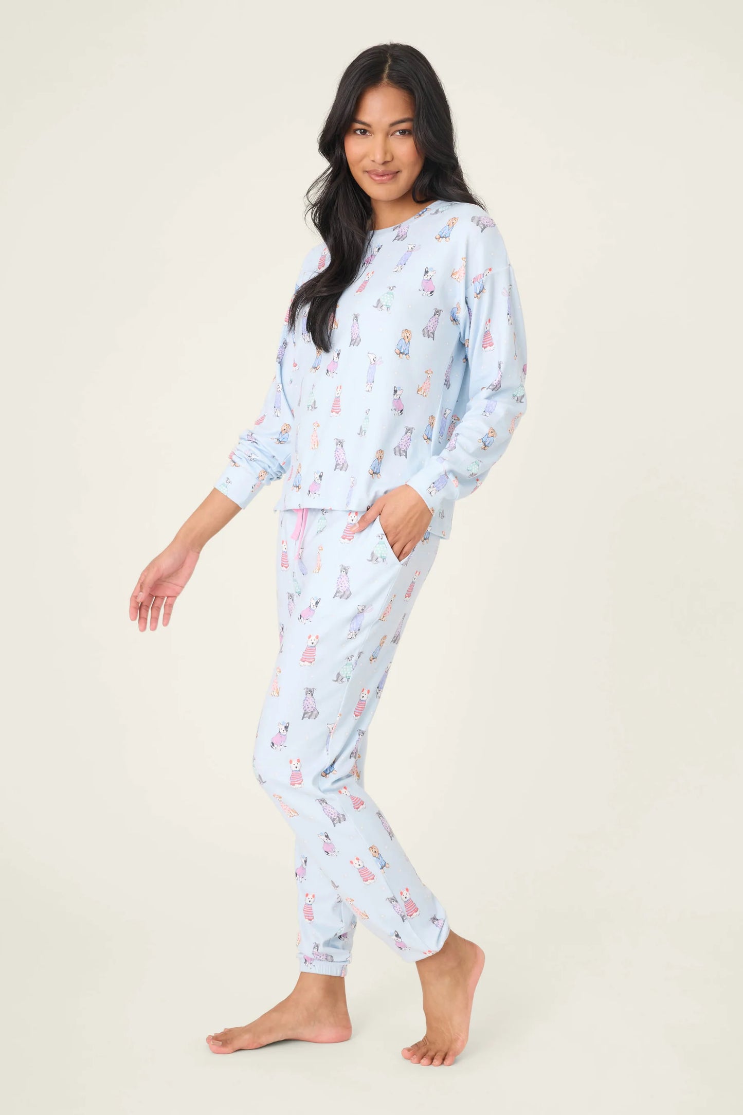 PJ Salvage Doggone Cold Dog Print Pointelle Lounge Set