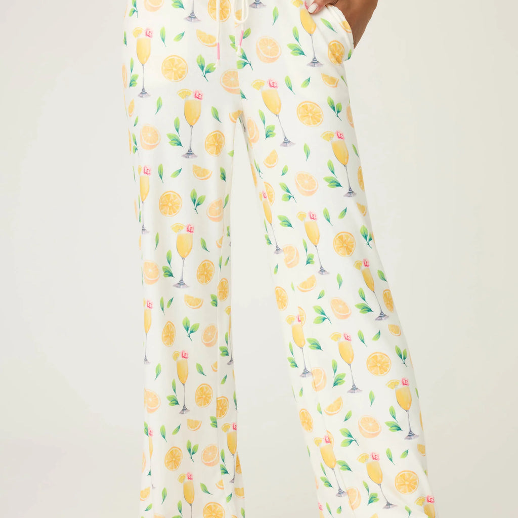 PJ Salvage Mimosa Me Drink Print Pants