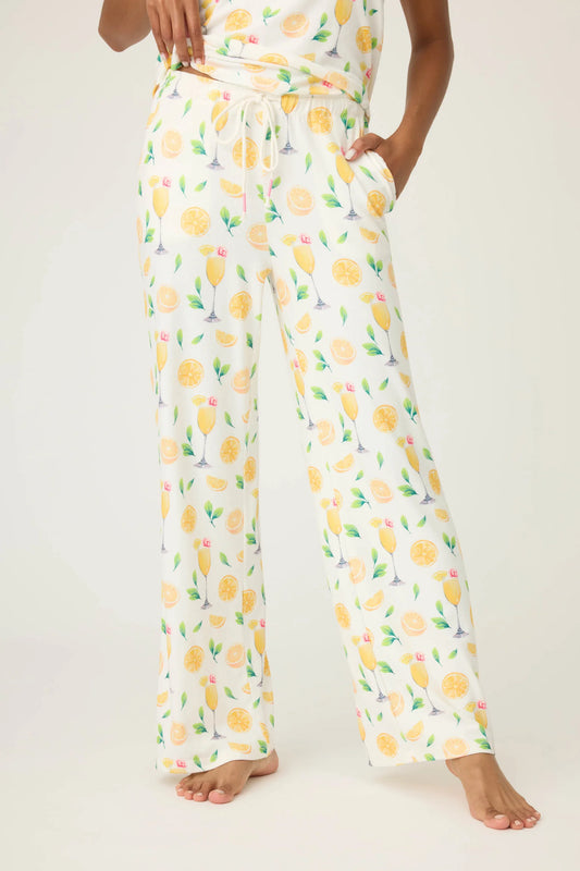 PJ Salvage Mimosa Me Drink Print Pants