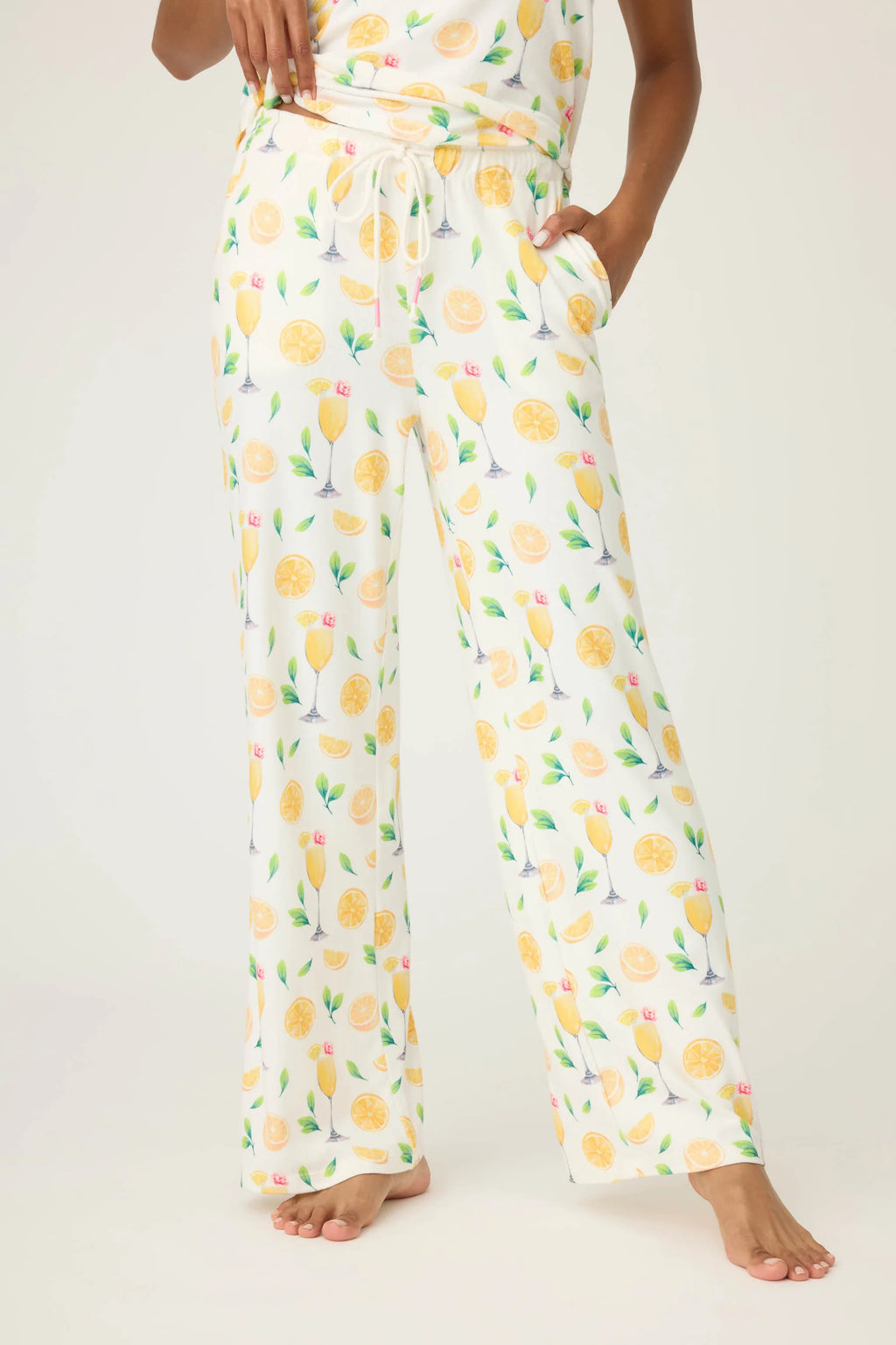 PJ Salvage Mimosa Me Drink Print Pants