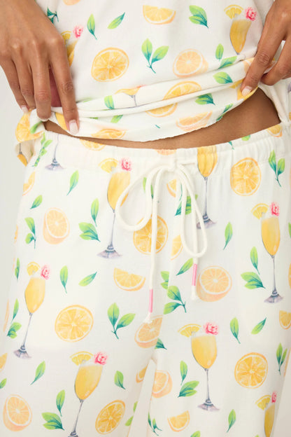 PJ Salvage Mimosa Me Drink Print Pants